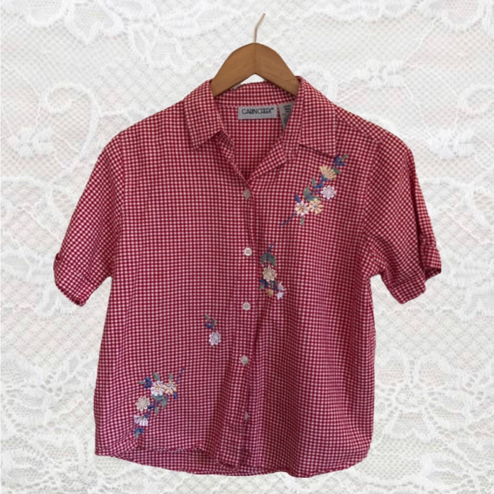 Vintage Gingham Button Up Shirt